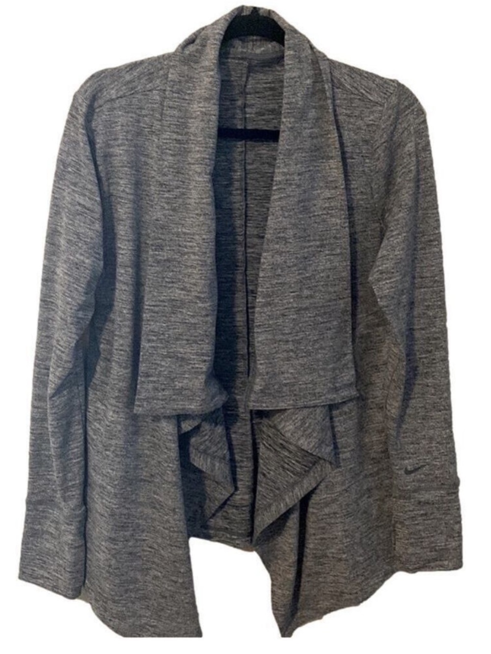 Nike Yoga Waterfall Open front Cardigan. Heathered Grey. Small - Picture 4 of 10